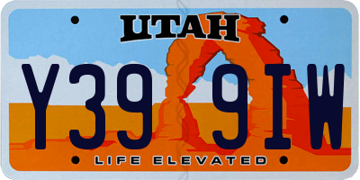 UT license plate Y399IW