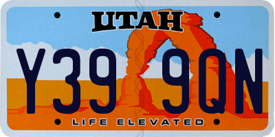 UT license plate Y399QN