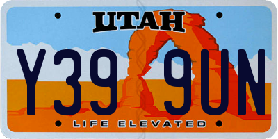 UT license plate Y399UN