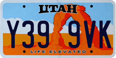 UT license plate Y399VK