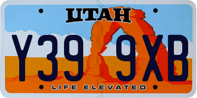 UT license plate Y399XB