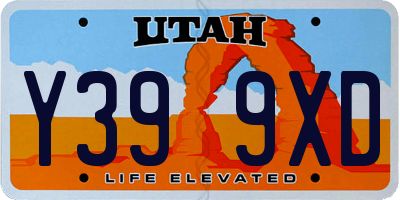 UT license plate Y399XD