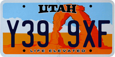 UT license plate Y399XF