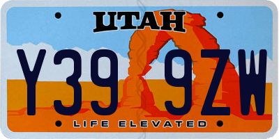 UT license plate Y399ZW