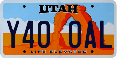 UT license plate Y400AL