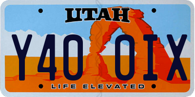 UT license plate Y400IX