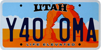 UT license plate Y400MA