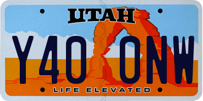 UT license plate Y400NW