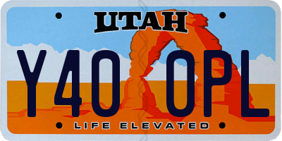 UT license plate Y400PL