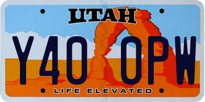 UT license plate Y400PW