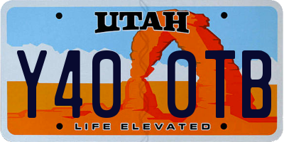 UT license plate Y400TB