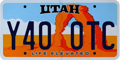 UT license plate Y400TC