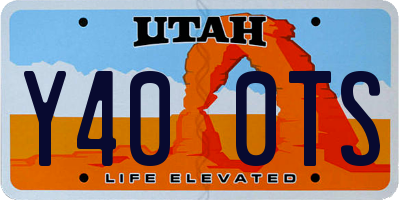 UT license plate Y400TS