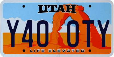 UT license plate Y400TY