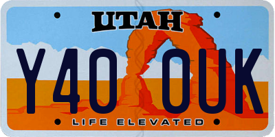 UT license plate Y400UK