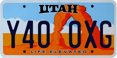 UT license plate Y400XG