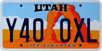 UT license plate Y400XL