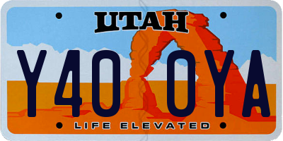 UT license plate Y400YA