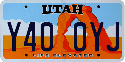 UT license plate Y400YJ