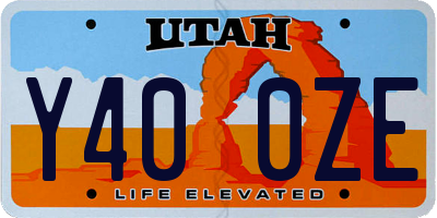 UT license plate Y400ZE