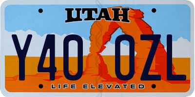 UT license plate Y400ZL