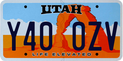 UT license plate Y400ZV