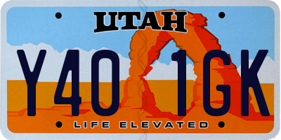 UT license plate Y401GK