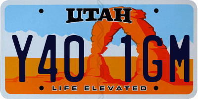 UT license plate Y401GM