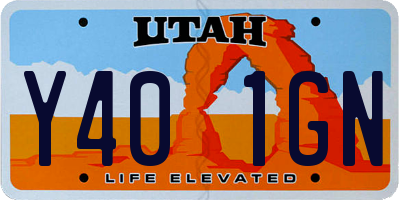UT license plate Y401GN