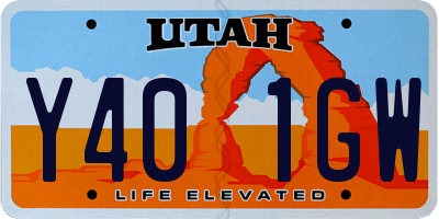 UT license plate Y401GW