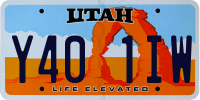UT license plate Y401IW