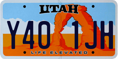 UT license plate Y401JH
