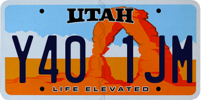 UT license plate Y401JM