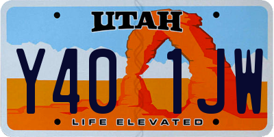 UT license plate Y401JW