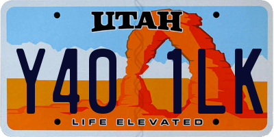 UT license plate Y401LK