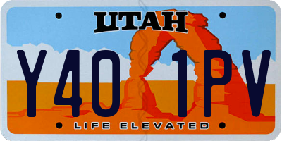 UT license plate Y401PV