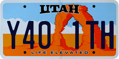 UT license plate Y401TH