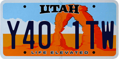 UT license plate Y401TW