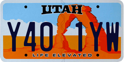 UT license plate Y401YW
