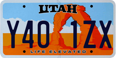 UT license plate Y401ZX