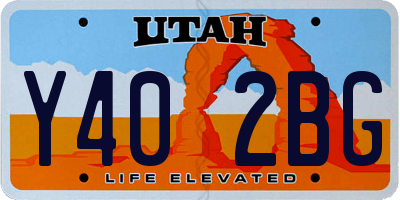 UT license plate Y402BG