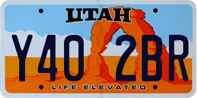 UT license plate Y402BR