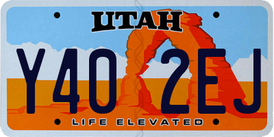UT license plate Y402EJ
