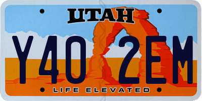 UT license plate Y402EM