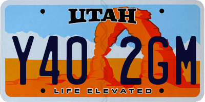 UT license plate Y402GM