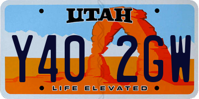 UT license plate Y402GW