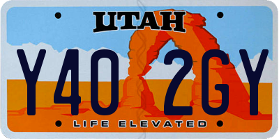 UT license plate Y402GY