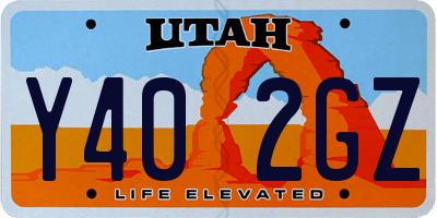 UT license plate Y402GZ