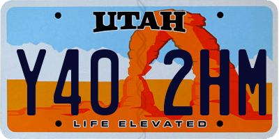 UT license plate Y402HM