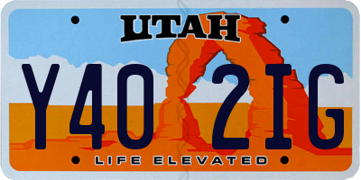 UT license plate Y402IG